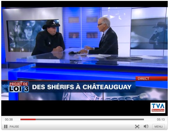 Policiers de Chateauguay en sherifs Entrevue Francois_Lemay avec Pierre_Bruneau de TVA LCN