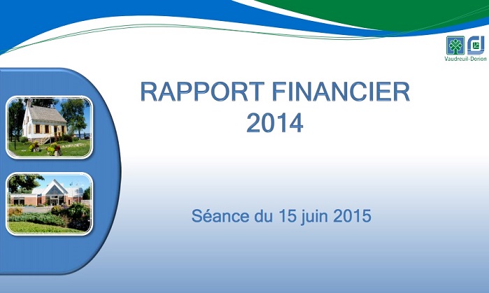 Rapport financier 2014 Ville de Vaudreuil-Dorion page couverture
