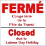 Horaire des CSSS du Haut-Saint-Laurent et du Suroît pour la Fête du travail
