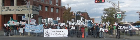 Manifestation des employés en lock-out du Journal de Mtl - Photo INFOSuroit.com