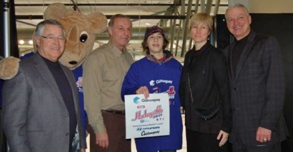 Michel Bergeron, Guy Lafleur, Charles-Olivier Patenaude, Nathalie Simon et Mario Tremblay