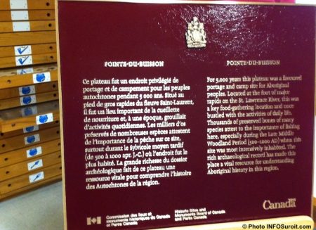 Pointe-du-Buisson plaque commemorative lieux historiques Canada photo INFOSuroit