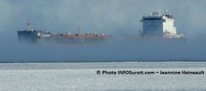 Bateau brouillard hiver Voie maritime Saint-Laurent Photo INFOSuroit.com_Jeannine-Haineault