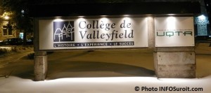Enseigne College de Valleyfield et UQTR Photo INFOSuroit-com_