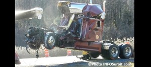 Accident-camion-semi-remorque-autoroute 20-Coteau-du-Lac-Photo-INFOSuroit-com_