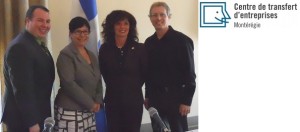 lancement-CTE-Monteregie-DaveTurcotte-ElaineZakaib-SylvieLacroix-et-MarcAndreMessier-avec-logo-Photo-courtoisie-publiee-par-INFOSuroit