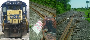 Beauharnois-Locomotive-CSX-Photo-INFOSuroit-Jeannine-Haineault-plus-rails-et-aiguillage-Photos-courtoisie