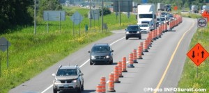 Circulation-dense-Travaux-MTQ-Autoroute-20-Coteau-du-Lac-circulation-contresens-Photo-INFOSuroit