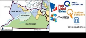 Election-Quebec-les-7-circonscriptions-de-la-Vallee-du-Haut-Saint-Laurent-avec-logos-PLQ-PQ-CAQ-QS-et-ON