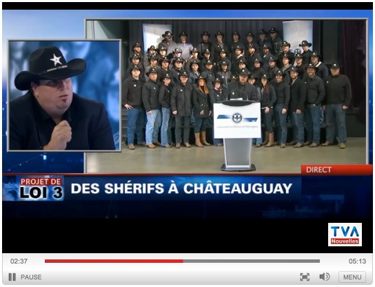 Chateauguay Policiers en sherif extrait TVA Nouvelles LCN avec Pierre Bruneau Capture d ecran