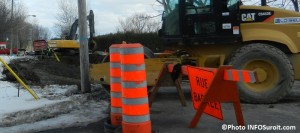 Travaux chemin Bord-de-l-eau Valleyfield coin Crepin Photo INFOSuroit_com