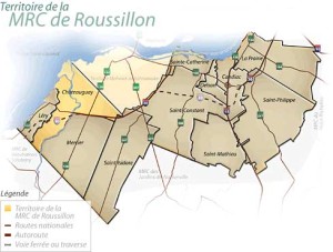 territoire MRC de Roussillon carte de la MRC