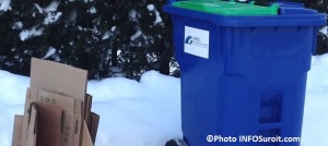 bac de recuperation matieres recyclables collecte ordures hiver neige Photo INFOSuroit_com