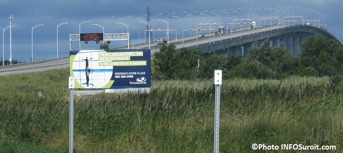 Beauharnois terrains industriels a vendre pont Madeleine-Parent A30 Photo INFOSuroit_com
