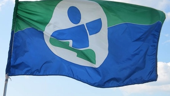 drapeau de la delegation du Sud-Ouest au Jeux du Quebec hiver 2015 Photo courtoisie