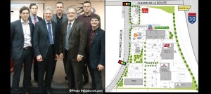 Groupe-Harden-avec-conseil-municipal-de-Beauharnois-fev-2014-et plan-Plaza_Beauharnois-Photo-INFOSuroit_com