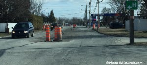 boulevard Sainte-Marie a Valleyfield travaux cones oranges photo infosuroit