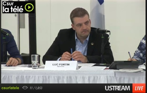 Capture ecran ministre de la Culture et de communications Luc_Fortin via Csur_tv