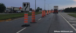 camions fermeture boulevard Mgr-Langlois Valleyfield travaux Asphaltage Photo INFOSuroit_com