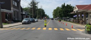 passage pietonnier jaune rue Victoria centre-ville Valleyfield Photo INFOSuroit