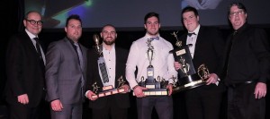 Banquet football Noir et Or MHutchinson MGareau et NThibodeau Photo courtoisie ColVal