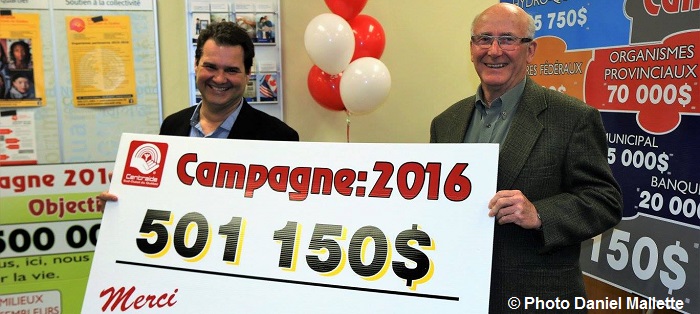 Centraide campagne 2016 Steve_Hickey DG et JocelynePilon president Photo DanielMallette