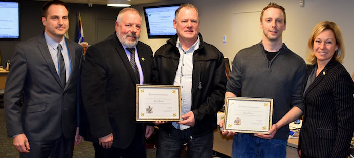 MarioMenard et GuyDesgagne honores par la MRC Vaudreuil-Soulanges photo courtoisie