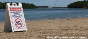 fermeture plage interdiction parc des iles St-Timothee juin 2017 Photo INFOSuroit-Jeannine_Haineault