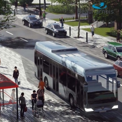 extrait video reamenagement rue Ellice Ville Beauharnois arret autobus