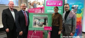 Fondation Hopital VVeilleux YMasse PDG CISSSMO KFavreauOBrien et HDesrosiers Photo INFOSuroit