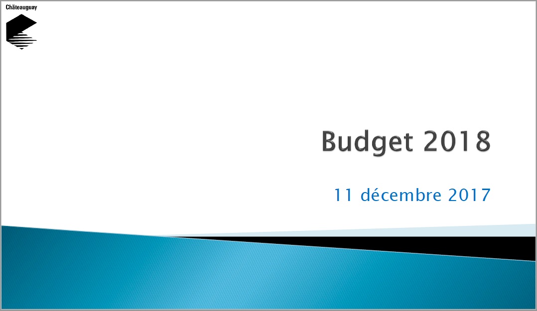 Chateauguay Budget 2018 document presentation