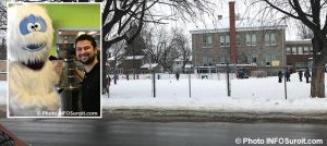 Institut Gault ecole patinoire hiver yeti et maire de Valleyfield photos INFOSuroit