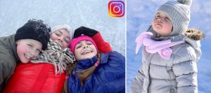 glace hiver enfants rire photo Riala via Pixabay CC0 et enfants photo Pexels via Pixabay CC0 et logo Instagram