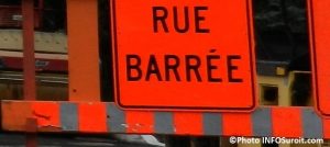 signalisation panneau barriere rue barree travaux detour photo INFOSuroit