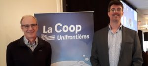 Bruno_Dubuc et Sylvain_Brault assemblee generale 4avril2018 photo courtoisie Coop Unifrontieres