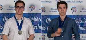 Olympiades des metiers 2018 medailles du College Valleyfield Nicolas_Perreault et Etienne_Bouffard photo via ColVal