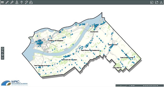 Carte interactive patrimoine bati MRC Beauharnois-Salaberry 2018