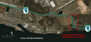 piste cyclable Route 3 Parc regional Beauharnois-Salaberry travaux a Valleyfield juillet2018 carte et visuel via MRC