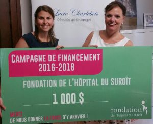 Don a la Fondation hopital du Suroit K_Favreau-OBrien et Lucie_Charlebois photo courtoisie FHS