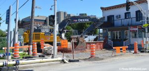 travaux pole institutionnel rue Salaberry coin Larocque a Valleyfield aout2018 photo INFOSuroit