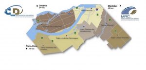 logos CLD et MRC carte territoire Beauharnois-Salaberry visuel courtoisie