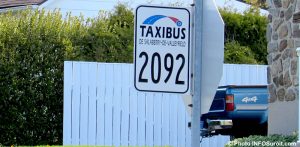 panneau du Taxibus de Valleyfield a St-Timothee mai2017 photo INFOSuroit