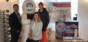 MLemieux Yeti PLoiselle et JStafford pour Magie des fetes 2018 Valleyfield photo INFOSuroit