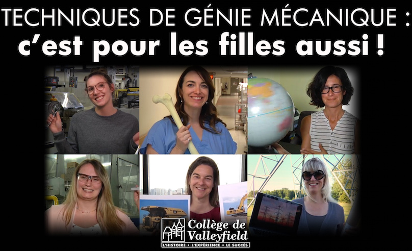 Tech genie mecanique pour les filles aussi video du Cegep de Valleyfield visuel via ColVal