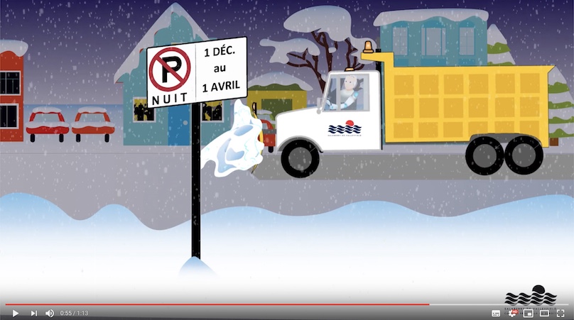 Ville Valleyfield extrait video stationnement de nuit hiver parfois permis