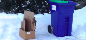 carton recuperation matieres recyclables neige hiver photo via MRC BhS publiee par INFOSuroit