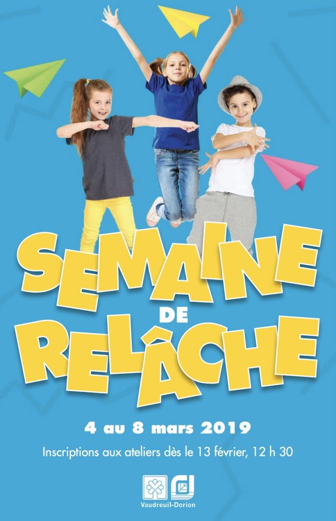 brochure Semaine de relache 2019 Ville Vaudreuil-Dorion visuel courtoisie