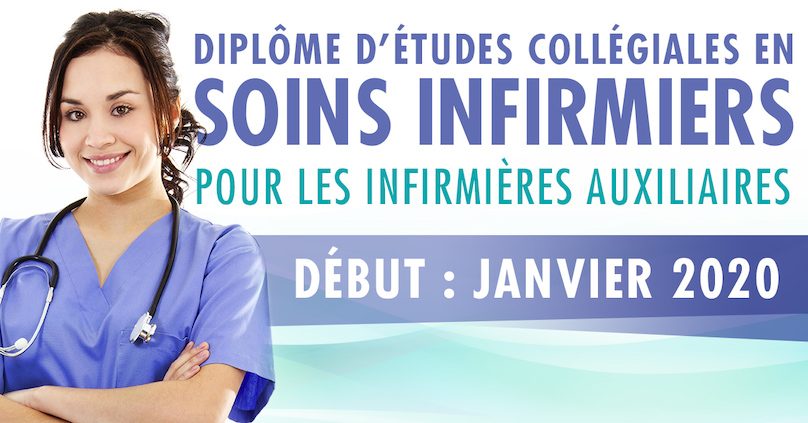 affiche DEC en Soins infirmiers pour infirmières auxiliaires visuel via ColVal