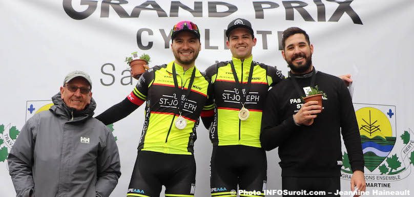 podium Senior 3 hommes GP cycliste Ste-Martine 2019 photo JH INFOSuroit