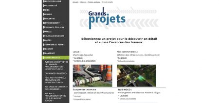 Capture ecran Grands Projets site Web Ville de Valleyfield 2mai2019